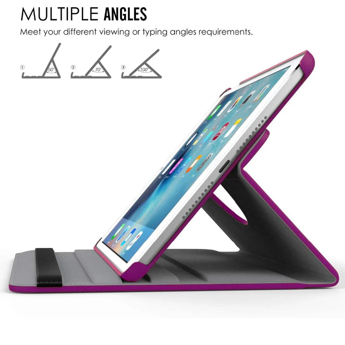 Funda para iPad con rotación de 360 grados, Air Pro 2024 MINI 3 4 5 6 7 8 9 10 generación 10,9 10,2 11 12,9, funda de cuero para tableta con soporte de 13 pulgadas