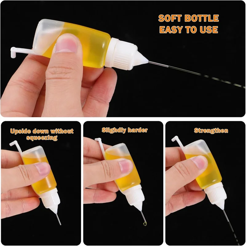 -ABLP 100 Pcs 0.34Oz 애플리케이터 병 아크릴 페인팅용 미니 바늘 팁 접착제 병
