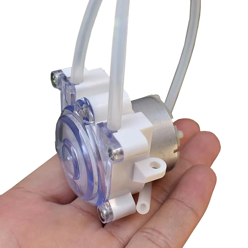 Mikro-Peristaltikpumpe, DC 6 V–12 V, kleiner Mini-500-Getriebemotor, Dosierpumpe für flüssiges Wasser, Squeeze-Pumpe für Labor-Tintenprobenpumpe