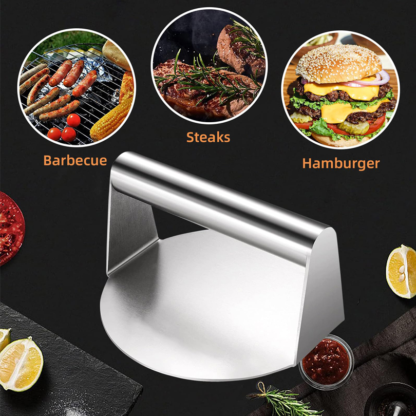 Stainless Steel Smash Burger Press Dropshipping Meat Masher Circular Meat Press Mold for Deli Meats Kitchen Accessories