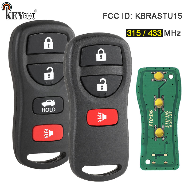 KEYECU 315MHz / 433MHz FCC ID: KBRASTU15 リモートキーフォブ 日産アルティマ エクステラ マキシマ セントラ 350Z ムラーノ インフィニティ FX45 G35 I35用