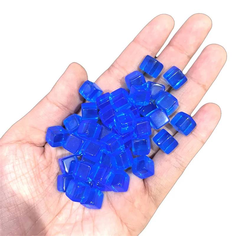 50pcs/set 8mm high quality clear Cube Dice Chess Pieces Token Square Corner Crystal Dice for Puzzle Game board game components