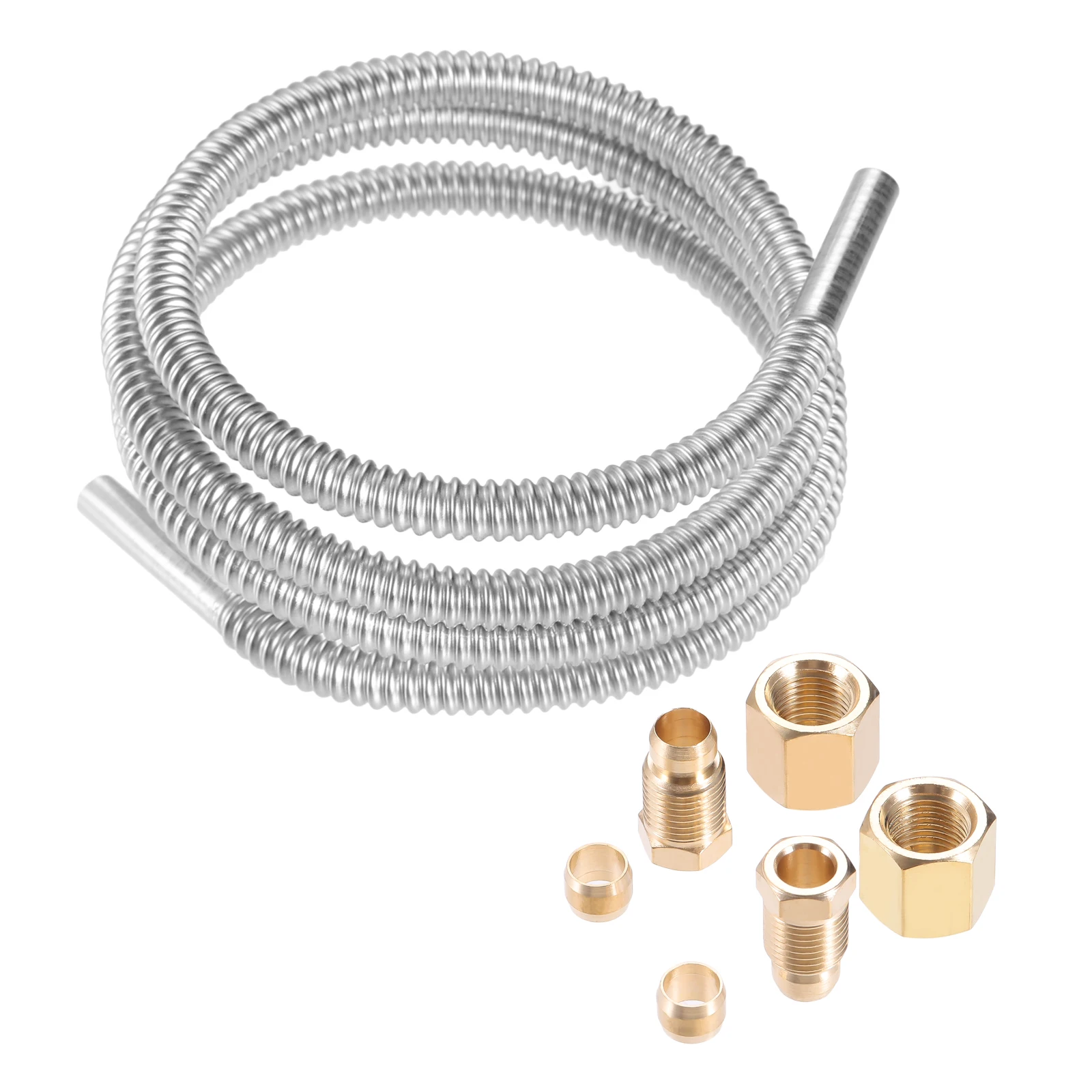 Tubo piloto de 1/4 "OD con accesorios, compresión de línea Flexible de acero inoxidable de 36 pulgadas, tuerca macho hembra M10x1, aparatos de Gas propano