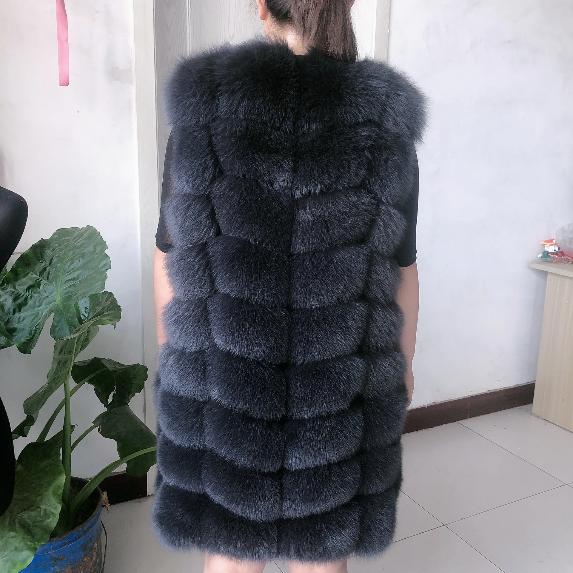 Tự Nhiên Cáo Lông Áo Vest Nữ Ấm Áo Nhiều Màu Tự Nhiên 100% Áo Khoác Lông Thú Cáo Lông Áo Thật Lông Áo Không Tay Thật cáo Áo Khoác Lông Thú