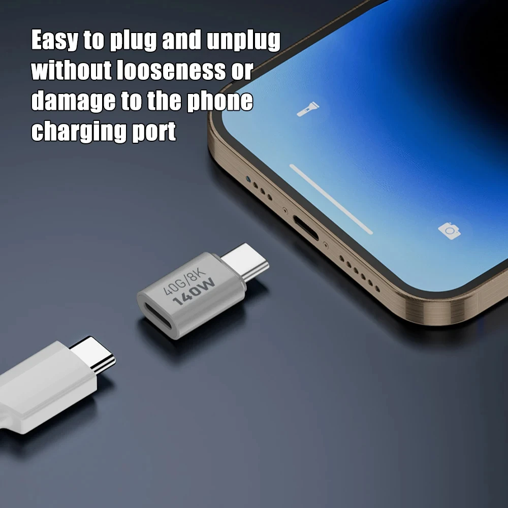 Adaptador PD140W USB C hembra a macho PD 3,1 Thunderbolt 3 40 Gbps transferencia de datos 8K @ 60Hz conector de extensión para MacBook Pro/Air