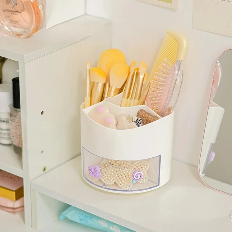 Nette Rotierenden Stift Halter Desktop Schublade Schreibwaren Box Fall Schule Büro Schreibtisch Kawaii Schreibwaren Lagerung Box Organizer Aufkleber