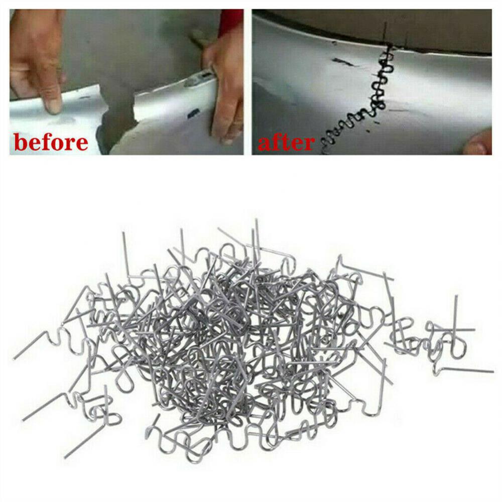 100 ชิ้น 0.6/0.8 มิลลิเมตร S Wave Staples สําหรับกันชนรถตัวถังรถเครื่องเย็บพลาสติกชุดซ่อม Pre - cut Wave Staples บัดกรีซ่อมเครื่องมือ