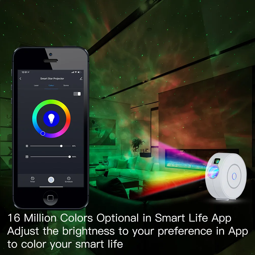 Moes Tuya WiFi Smart Stern Projektor Galaxy für Urlaub Partei APP Control Smart Home Nebula Projektor arbeitet für Google Hause alexa