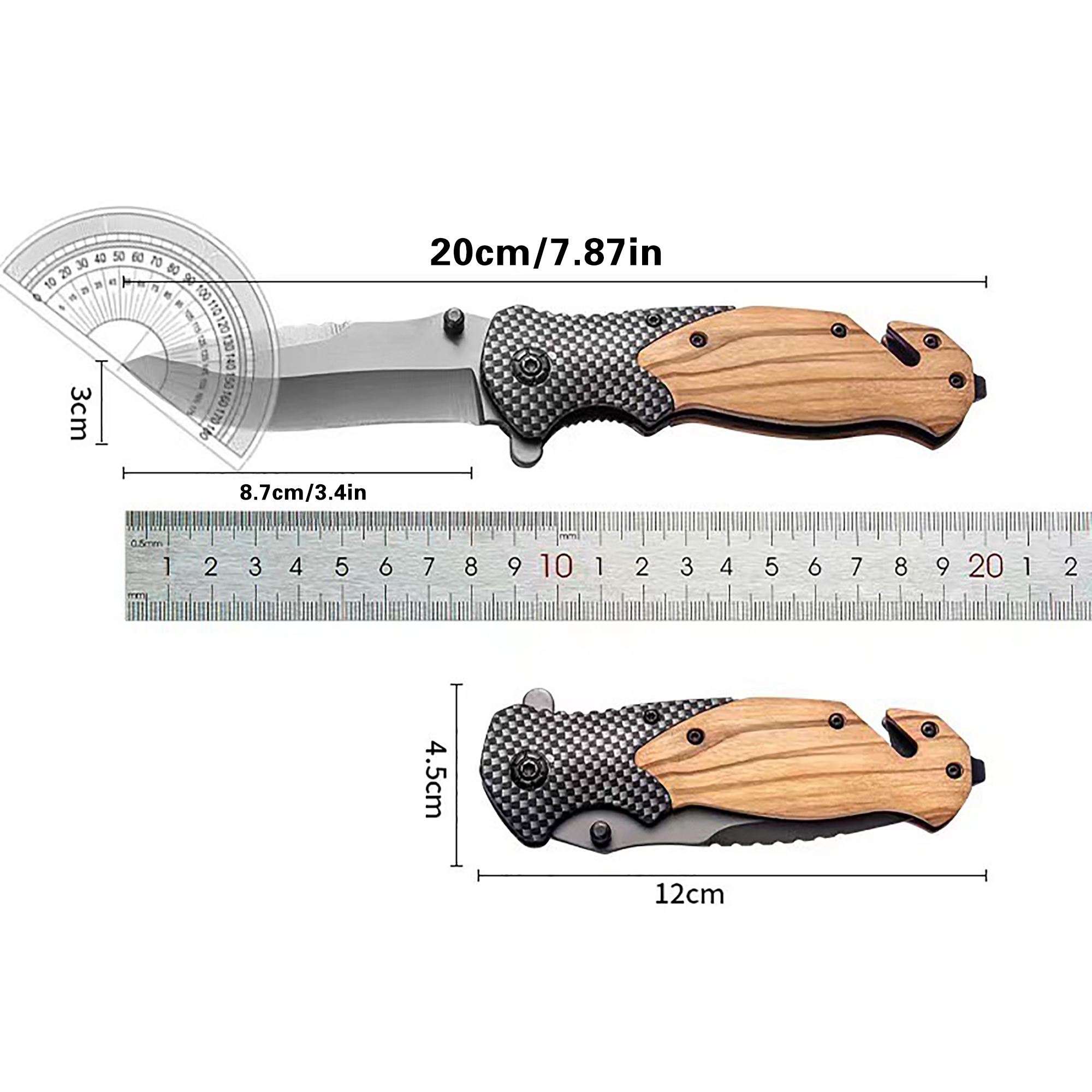 Multi-Functional Safety Folding Knife EDC Pocket Knife with Lock Fruit Knife for Outdoor Survival Camping