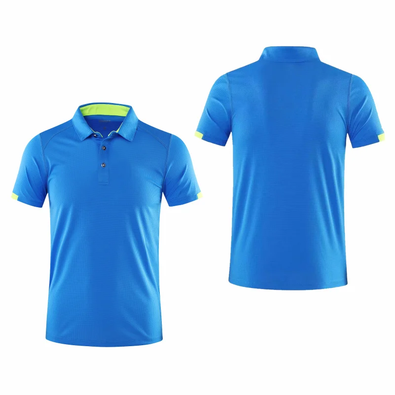 เสื้อโปโลแขนสั้นแห้งเร็วกอล์ฟกลุ่มบริษัทแบรนด์ระบายอากาศปกกีฬาแขนสั้น 8 สีขนาดใหญ่