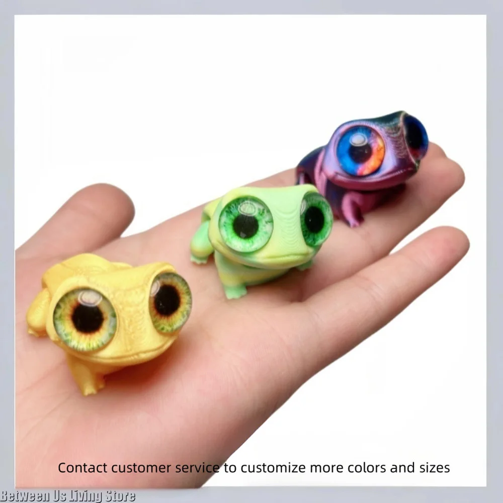 Katak Kawaii Bergerak Multi-sendi Cetak 3d dengan Mata Besar untuk Ruang Tamu Dekorasi Rumah Aksesori Hadiah Anak-anak