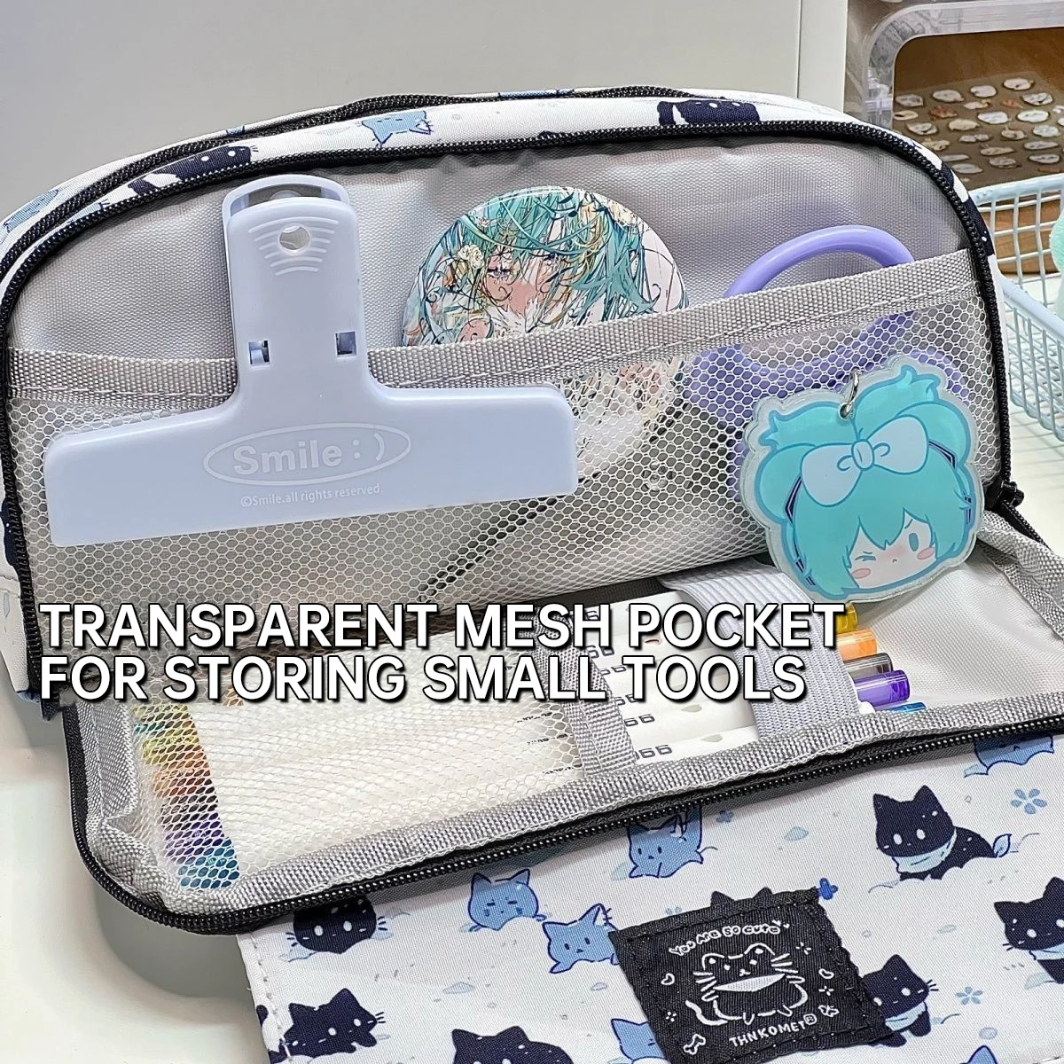 Cute Cat Pencil Case Large Capacity Pencil Bag Multi Functional Storage Stationery Pencil Pouch Back To School Accessories Gift