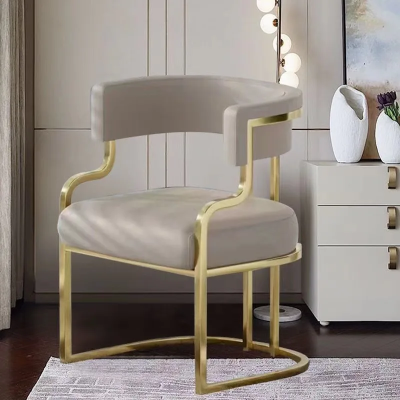 Luxury Dining Chairs Hotel Sales Office Receives Mahjong Sofa Chairs To Discuss Makeup Chairs in Nail Shops Velvet Bar Stool Hig