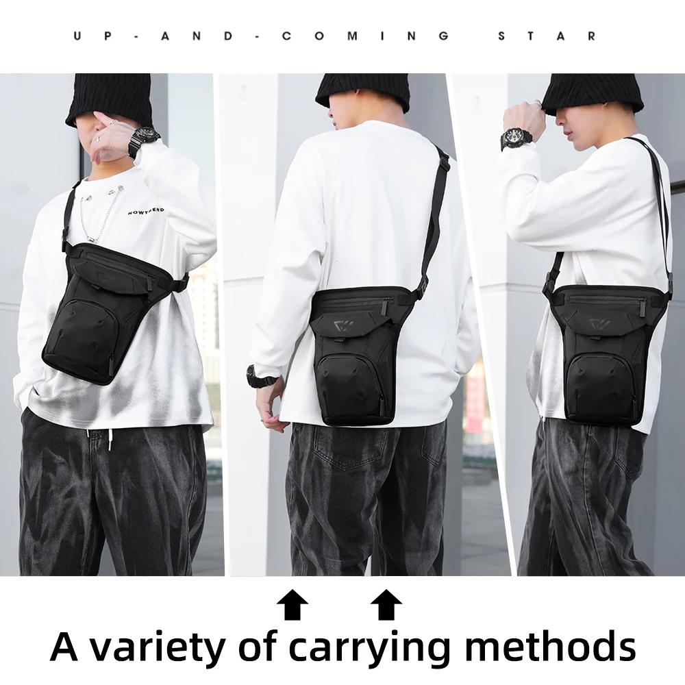 Hcankcan-メンズアウトドアレッグバッグ,モーターサイクルバッグ,メンズヒップベルト,タクティカル,トラベルバッグ,レッグバッグ