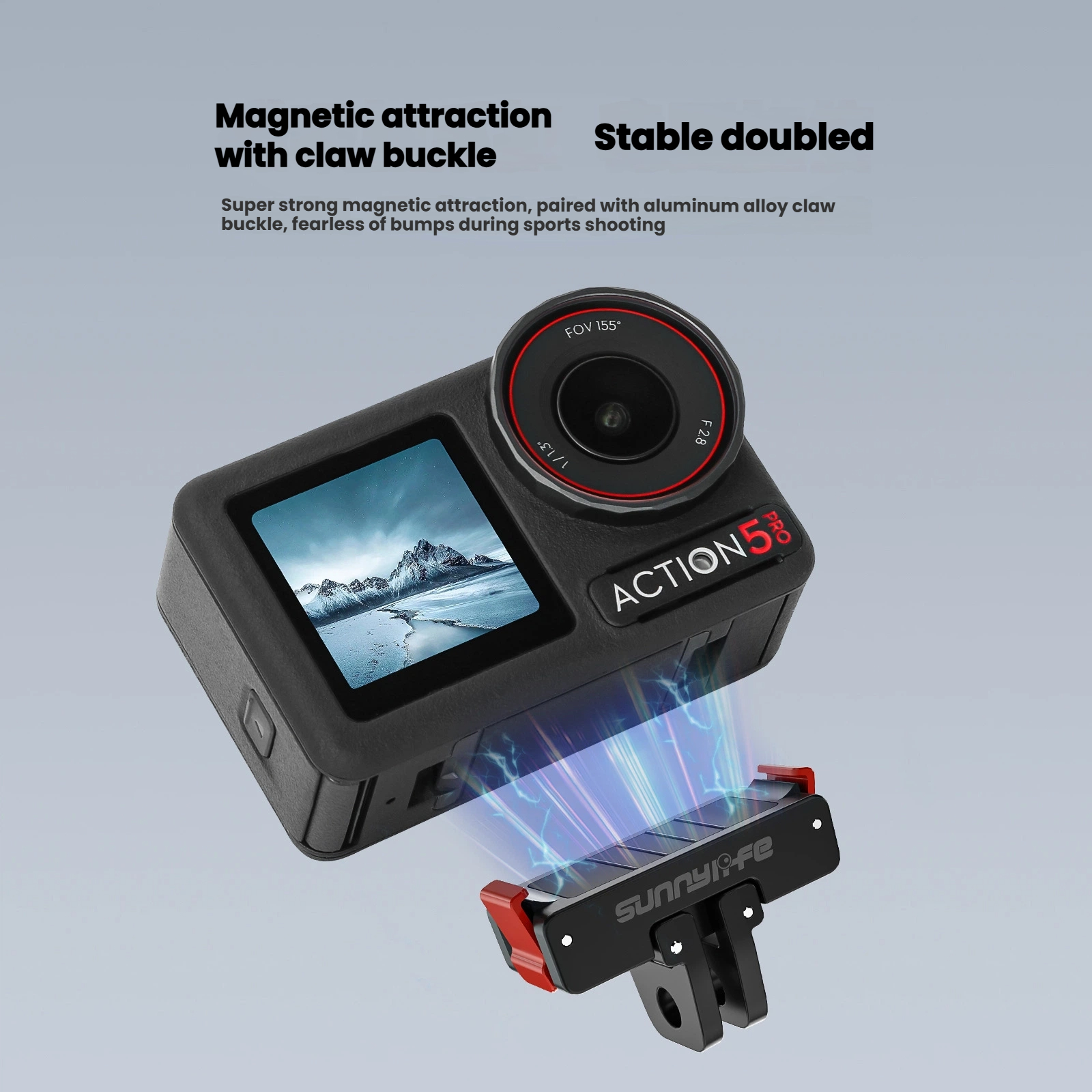 Soporte adaptador magnético para DJI Osmo Action 5 Pro 4 3, Base de montaje plegable de liberación rápida, adaptador para trípode de cámara, accesorios de montaje