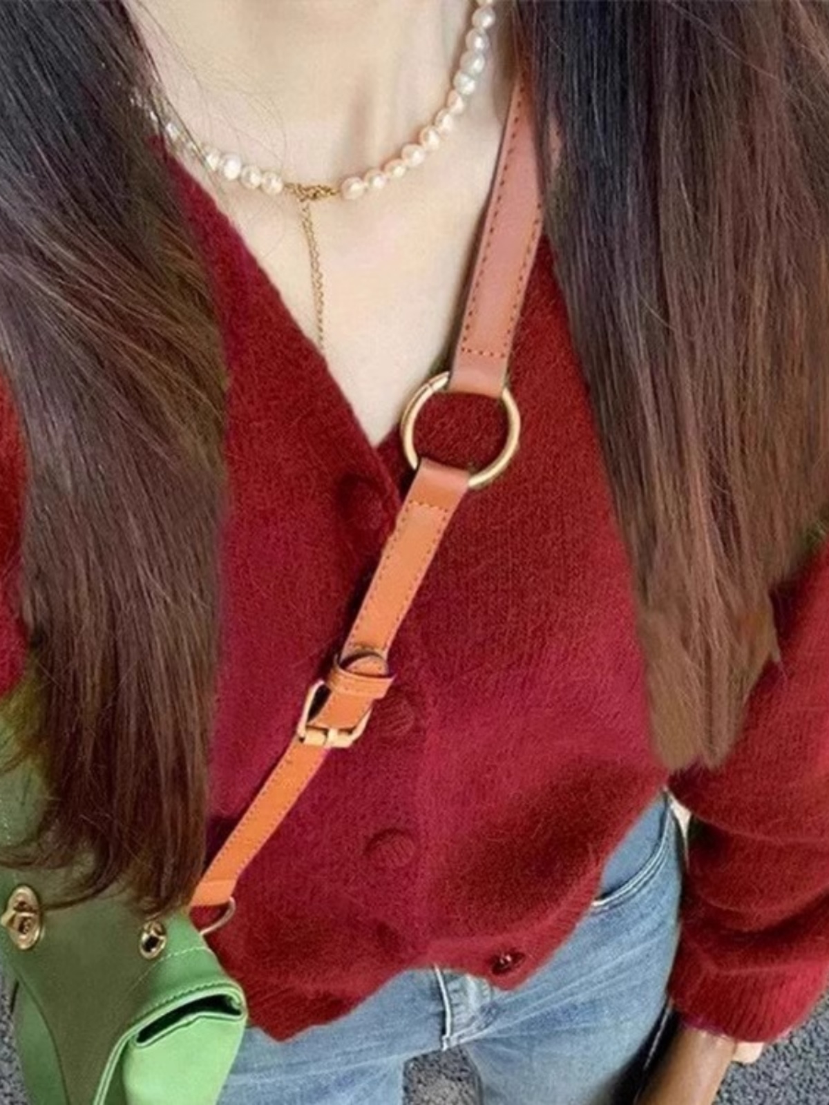 春秋の新スタイルアヒルイエローニットオープンカーディガン女性の小さなドーパミンアウターアボカドグリーンジャケット V ネックトップ