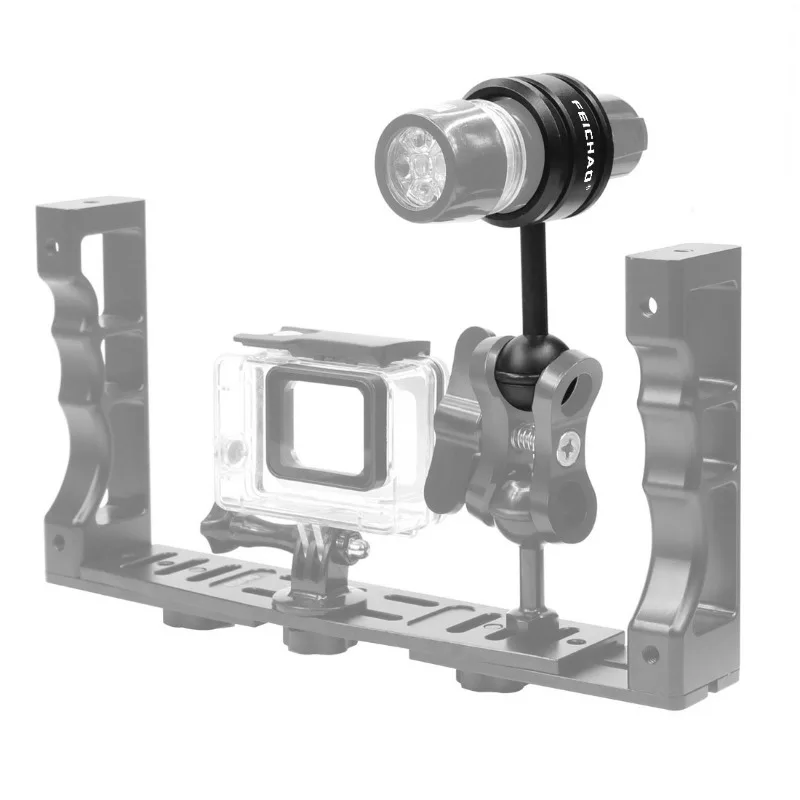 1 inch Ball Head Adapter 1/4" Screw Fixed Mount Butterfly Clip for Gopro SLR Camera Underwater Diving Bracket Tray Light Clamp