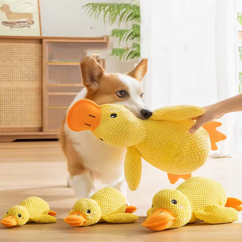 Schattig hondenspeelgoed Stomping Duck Bijtbestendig Tandenslijpen Reinigen Grote hond Interactief entertainment Puppy Verveling Knuffel