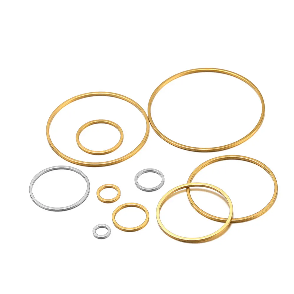 20 piezas biseles planos de acero inoxidable, círculos colgantes huecos, pendientes, anillos, aros de alambre, colgante para collar DIY, fabricación de joyas