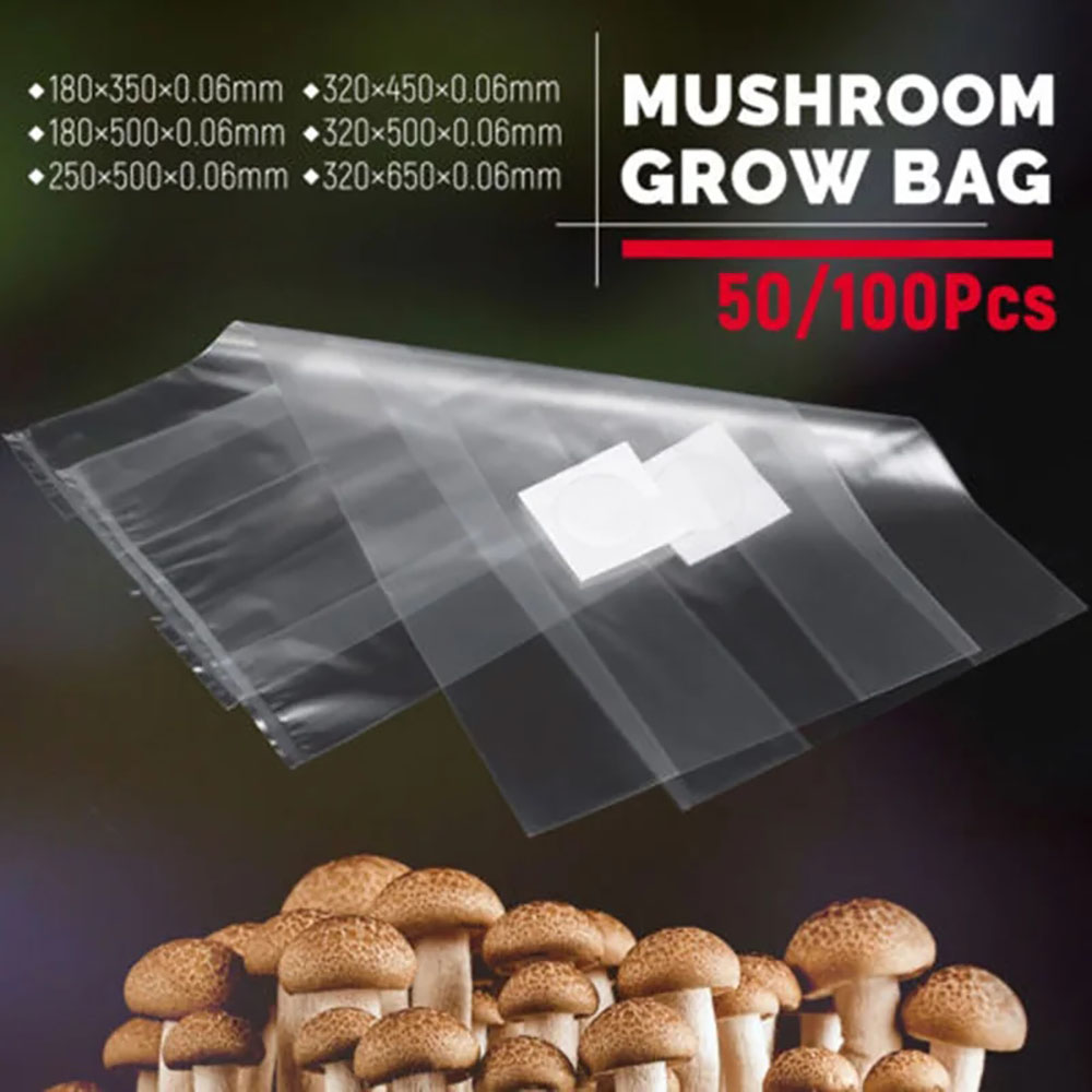Fungo Spawn Grow Bag Substrato in PVC Forniture da giardino pre sigillabili ad alta temperatura per la piantare funghi Ventilare Borse Forniture da giardino
