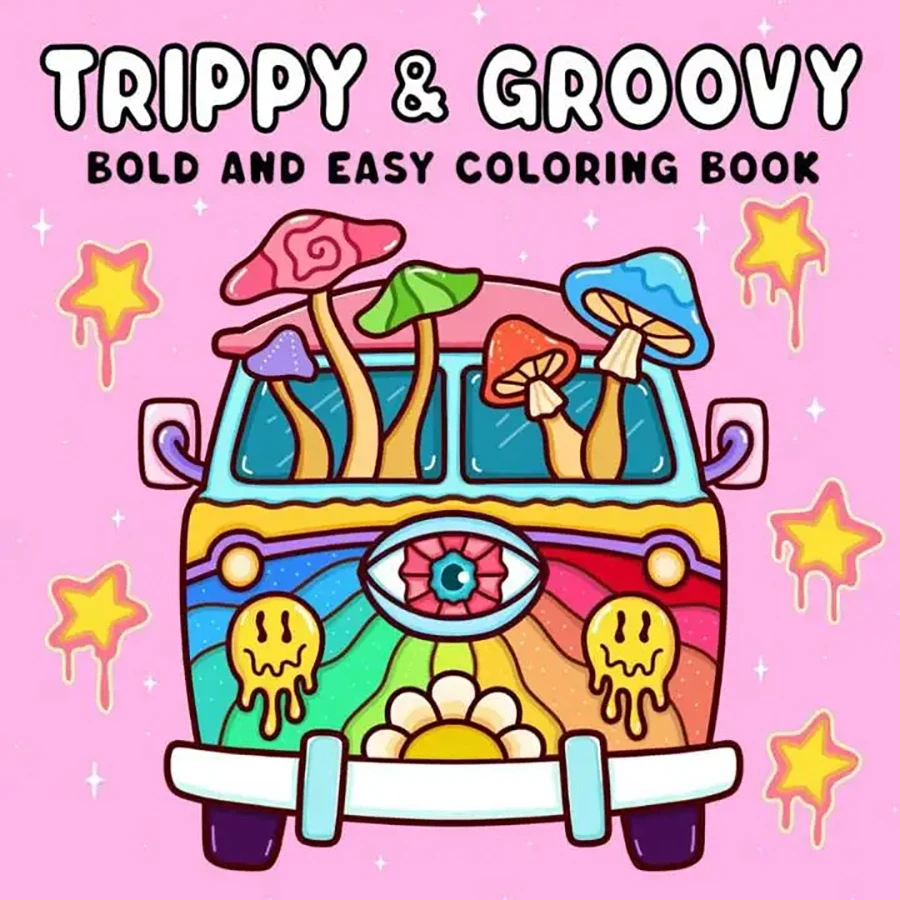 สมุดระบายสีฮาโลวีน Spectre สมุดระบายสี TRIPPY & GROOVY สําหรับผู้ใหญ่และวัยรุ่นที่มีของขวัญภาพวาดสิ่งมีชีวิตที่น่าขนลุกที่น่ารัก