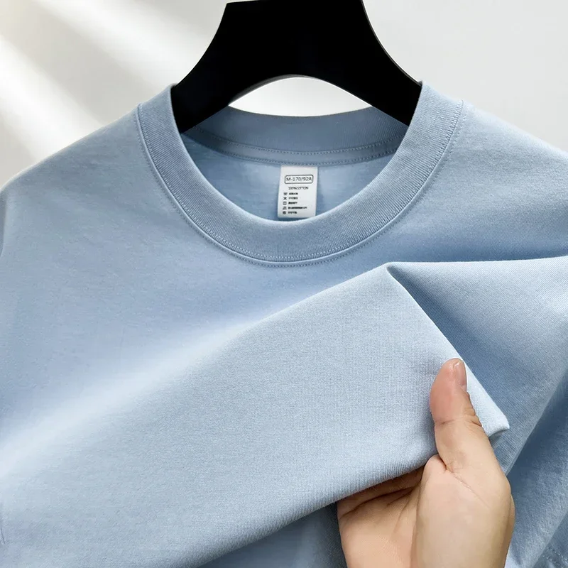 T-shirt traspirante a maniche corte da uomo di marca di fascia alta estiva in puro cotone 100% girocollo stile alla moda