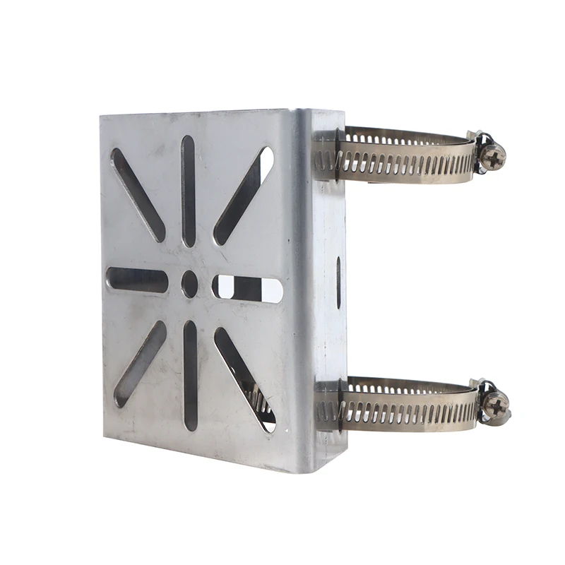 Soporte de monitoreo de poste para exteriores, placa adaptadora univesial, aro largo de 100/200mm con Panel de montaje de cámara de acero inoxidable, 1 Juego