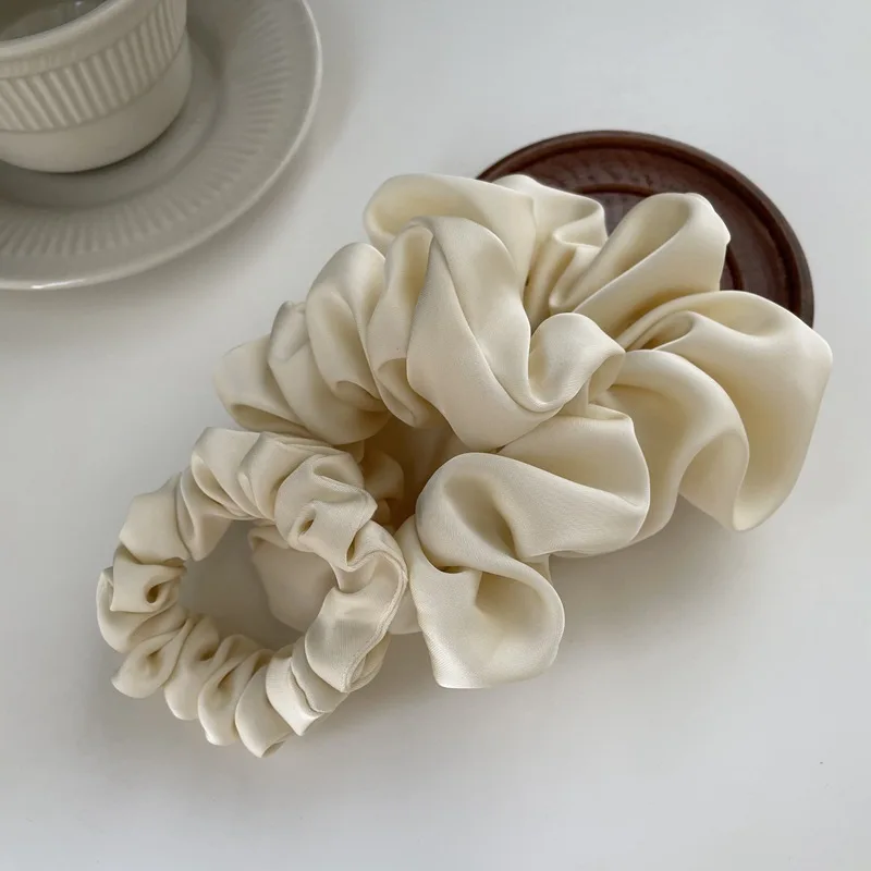 Đầm Oversize Satin Scrunchies Thun Dây Buộc Tóc Nữ Bé Gái Lớn Lụa Tóc Đuôi Ngựa Giá Đỡ Tóc Dây Cao Su Phụ Kiện Tóc
