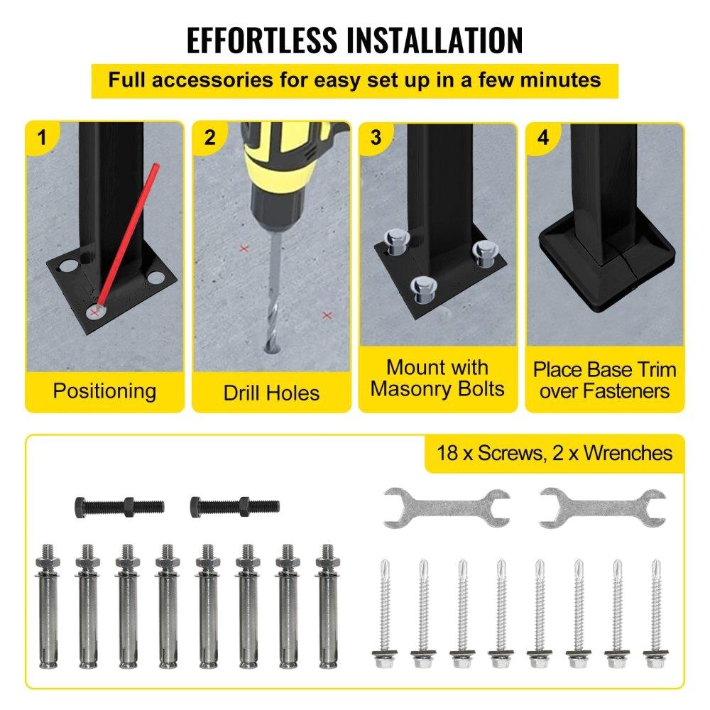 Staireländer 50x13,5x108 cm Handlauf Geländer Höhe (bis zu 18,5 cm) & Winkel(0-30,8 ° ) Adjusterbar Inangsgeländer