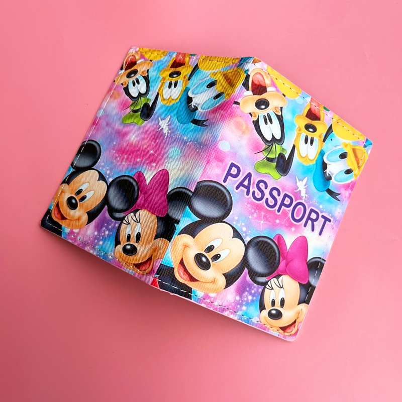 Mickey Minnie Donald Daisy Reisepasshülle Neue Mädchen Jungen Multifunktions-Kreditkarten-Organizer-Hülle Disney Reisepasshülle