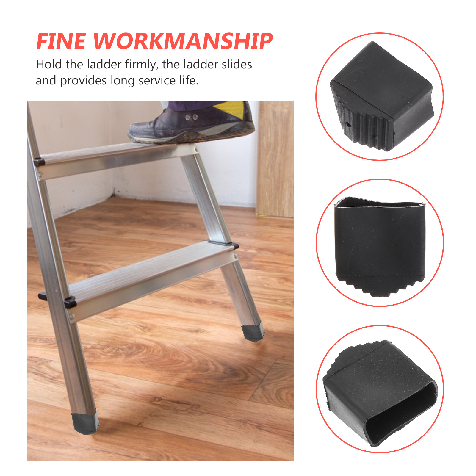 折りたたみ式はしご用ゴム足カバー,滑り止め脚,保護パッド,フットレスト,チェア脚,2個