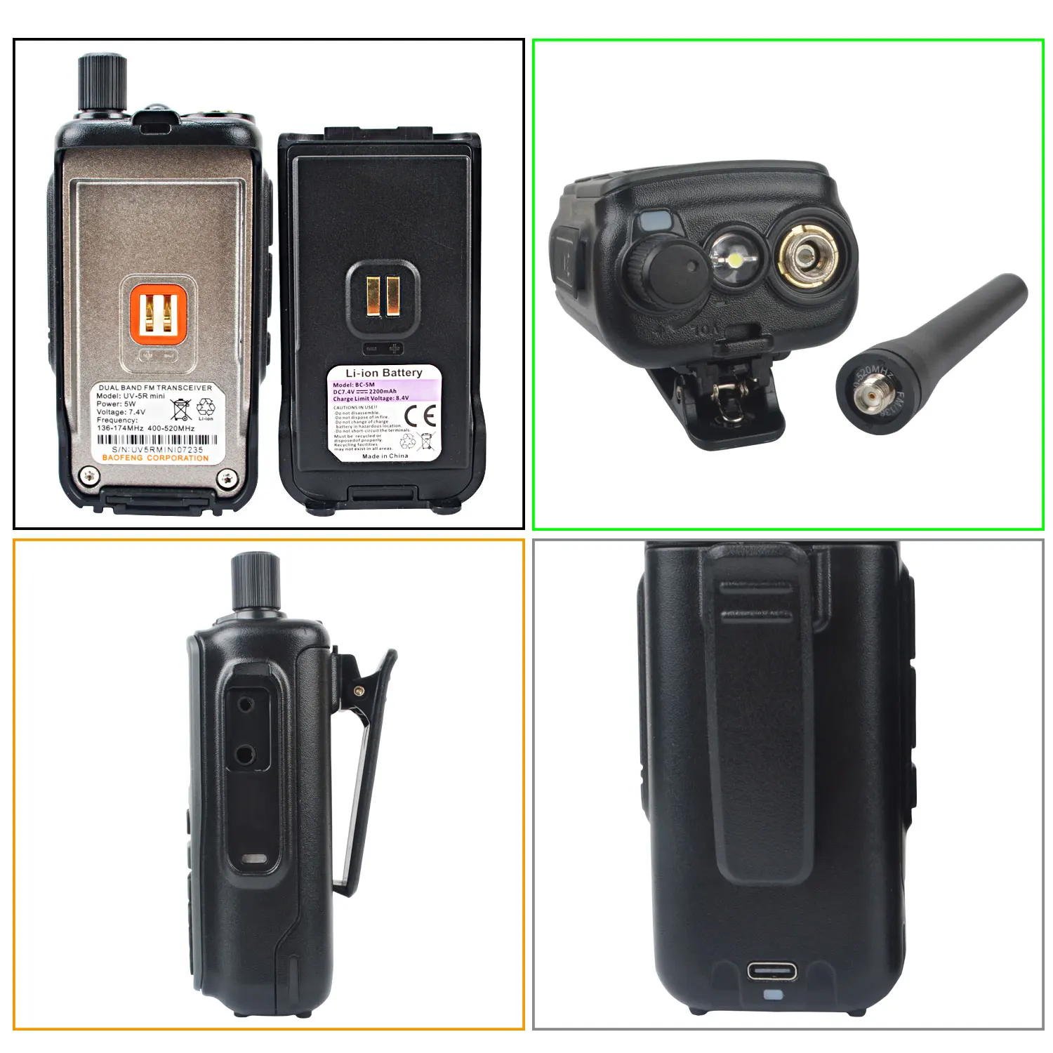 2개/팩 바오펑 UV-5R 미니 에어밴드 수신 VHF UHF 듀얼 밴드 송수신 FM 아마추어 무전기 VOX 워키토키 UV-5RMINI