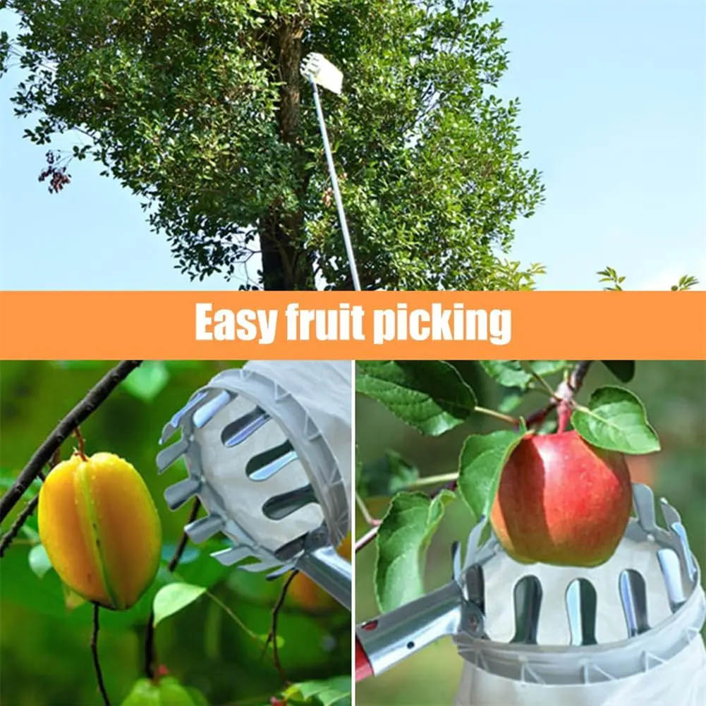 1 PC ผลไม้ Picker เครื่องมือ,โลหะเชอร์รี่ Picker เครื่องมือ,ผลไม้ Picker ตะกร้าหัว, ผลไม้ Harvester สิ่งที่แนบมาสวนเครื่องมือฮาร์ดแวร์
