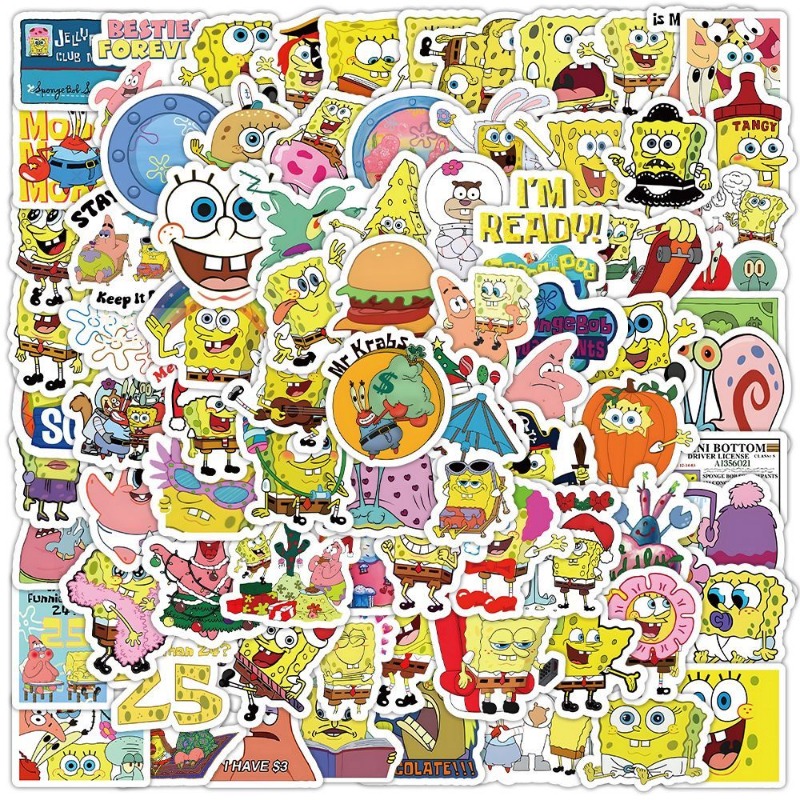 100 個かわいい漫画スポンジボブスクエアパンツパトリックスター携帯電話ケース荷物ギターカップ DIY ステッカー装飾卸売