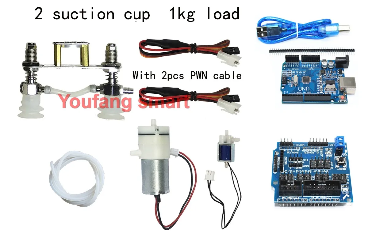 Bomba de aire Industrial con carga de 0,3/1/10/20kg, válvula solenoide de ventosa para Arduino, brazo de Robot PWM, Cable UNO programable, Kit de bricolaje