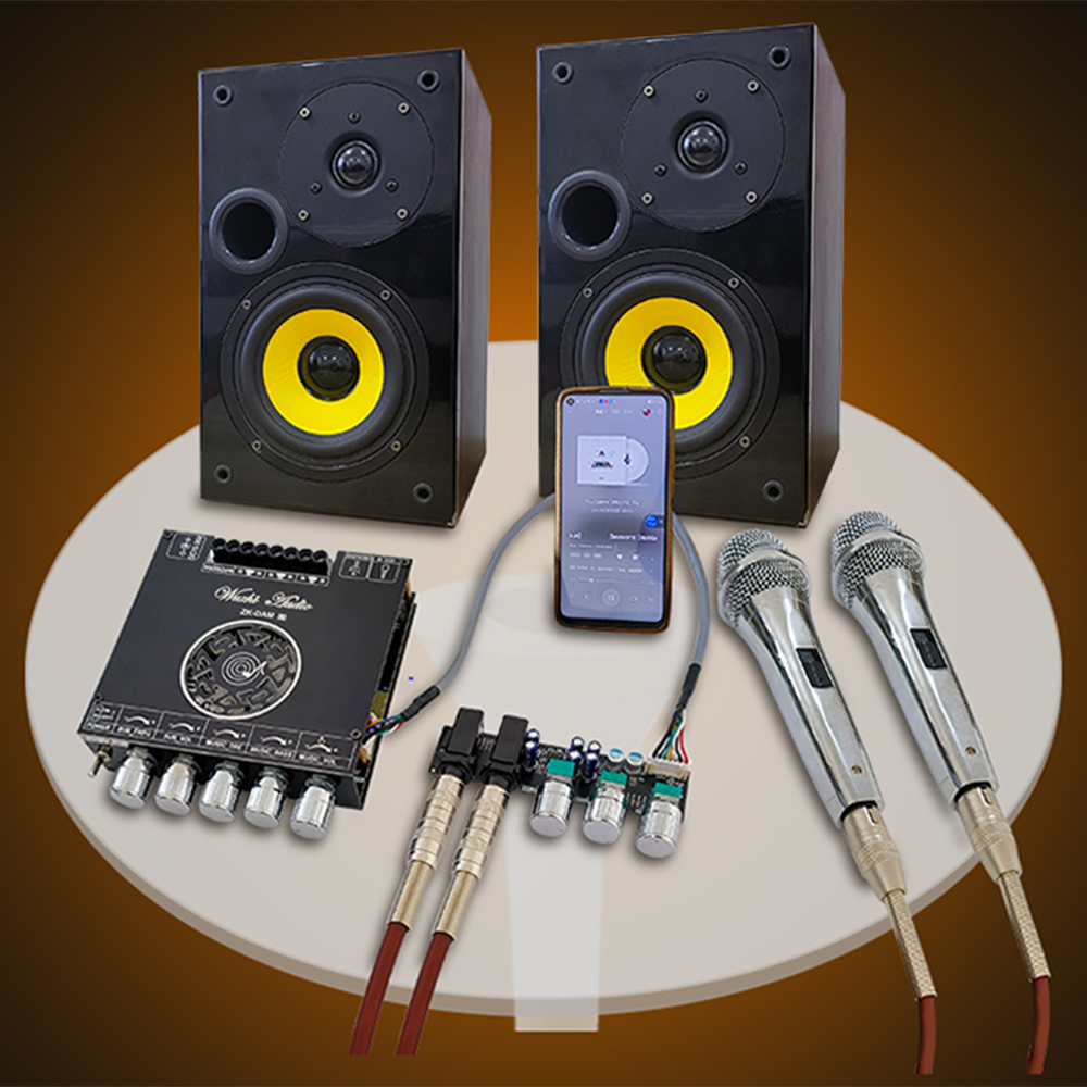 DC15-36V ZK-DAM-L1 Geïntegreerde 2.1-Kanaals Bluetooth Versterkerbord Voor High - Power Karaoke Zangmicrofoon.