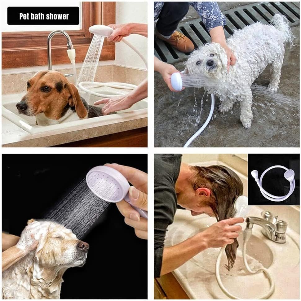 Portable Sink Spray Hose Shampoo Sprayer Rubber Pet Bath Handheld Shower for Bathing Baby,Pets,Washing Hair,Quick Connect Nozzle
