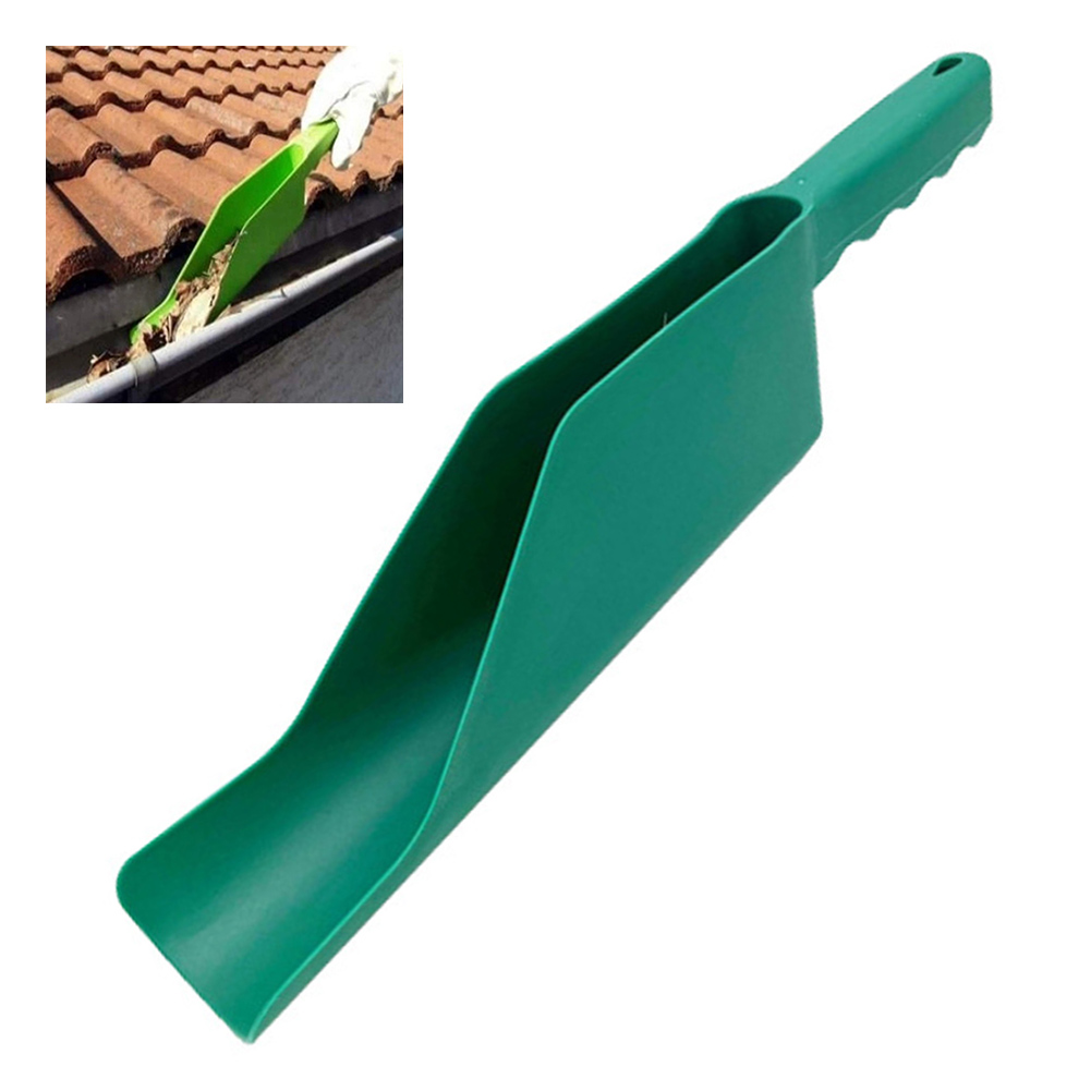 Gutter getter colher ferramenta de limpeza telhado flex para caber detritos sujeira remover jardim plástico folha verde calha colher pá suprimentos