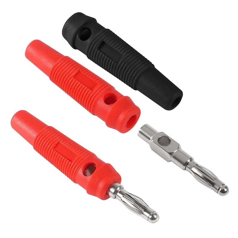 10Pcs 32A 4mm High Current Banana Plugs High Current Screw Type 4mm Banana Plugs Male Stackable Connector Speaker Cable Adapter