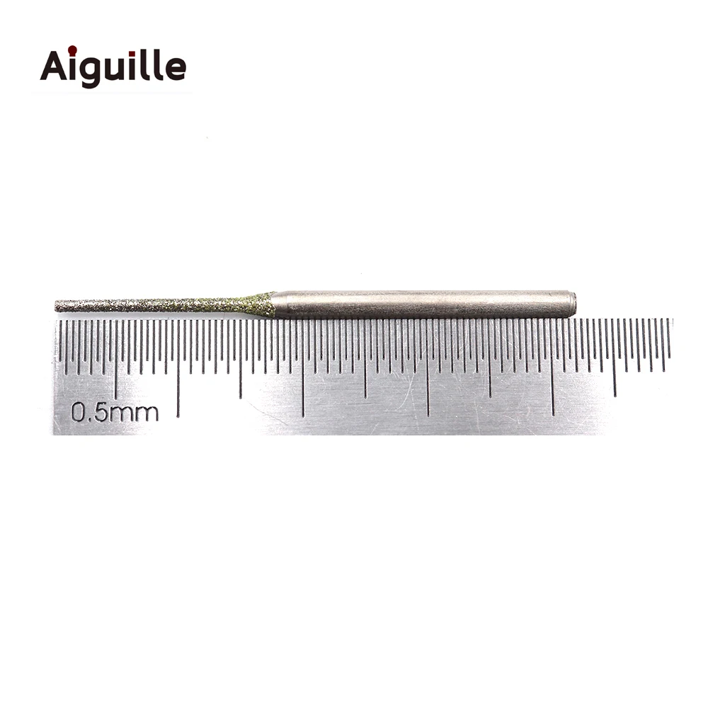 20 ชิ้น/เซ็ตเพชรจุดเจาะเพชร Bits Ultralong เจาะ Bits 0.8 มม.-2.5 มม.หยกหินบด Burr
