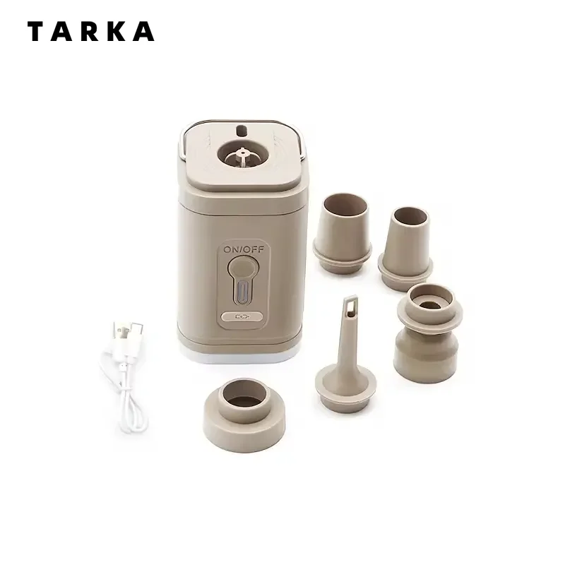 TARKA-bomba de aire eléctrica portátil para acampar, compresor de aire inalámbrico, inflador, bombas, cojines de aire, camas, barco, anillo de natación