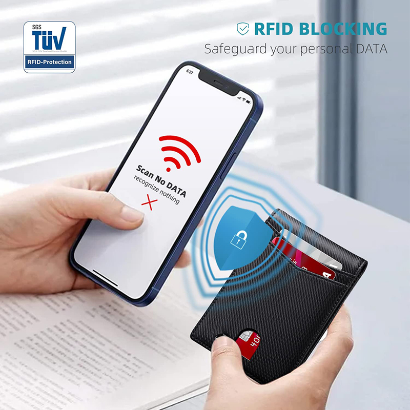 Portafogli da uomo di lusso in fibra di carbonio Rfid Porta soldi Porta carte da uomo sottile e sottile Portafoglio per uomo Piccola borsa corta da uomo Vallet Billfold