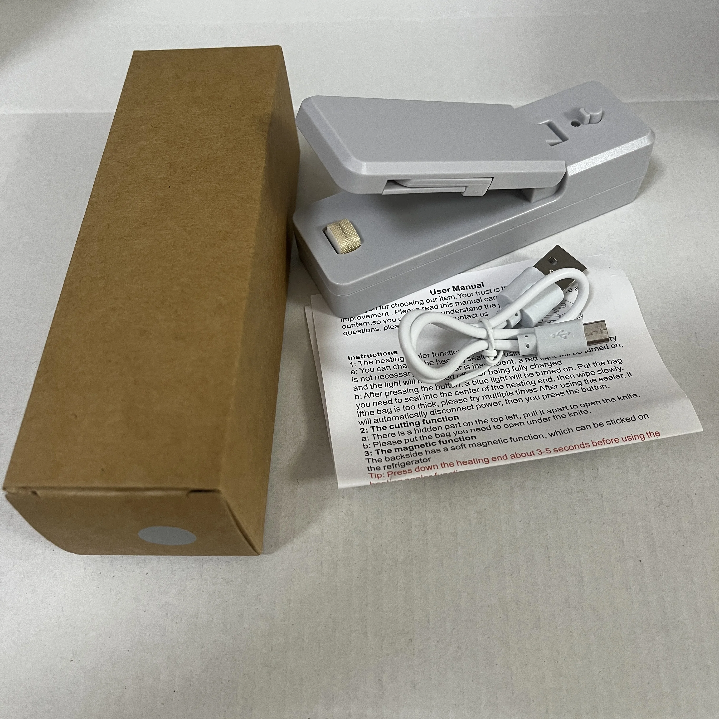 USB 2 IN 1 ヒートシール装置熱プラスチック食品ポータブルシーラーチップスナックバッグシーラー機包装キッチンアクセサリー