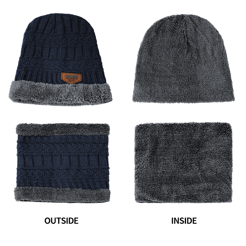 2022 inverno uomo donna berretto cappello lavorato a maglia berretto invernale berretto femminile sciarpa collo di lana spessa berretto passamontagna maschera cappelli cofano Set