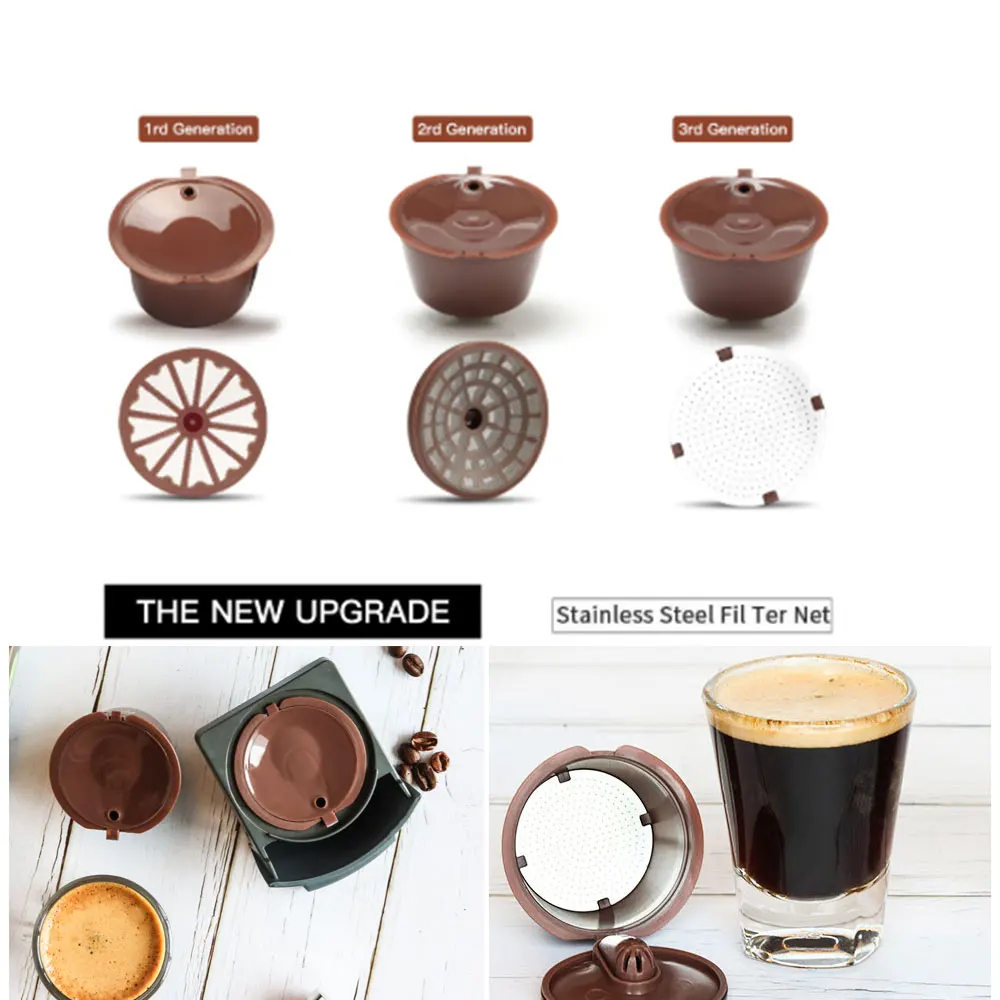 Reusable Coffee Capsule Pods for Dolce Gusto Refillable Filters Crema Espresso Capsules Cup Kitchen Tool