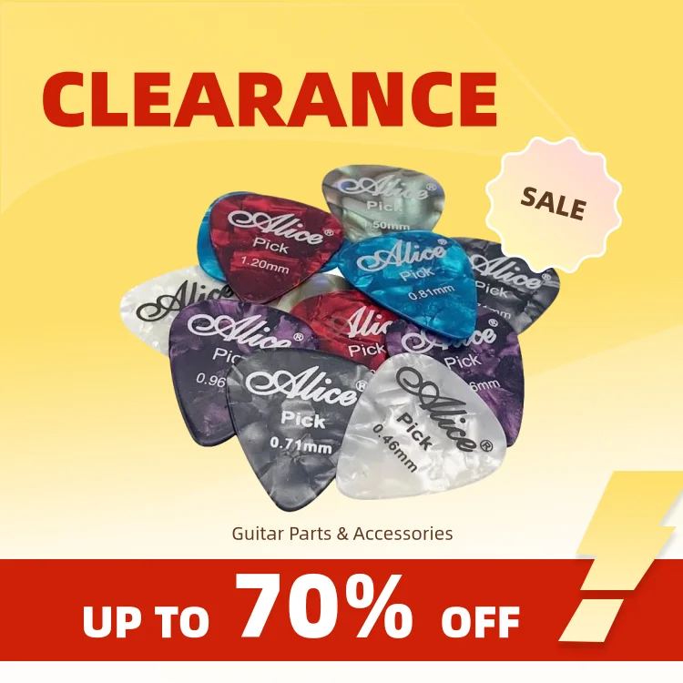 Clearance_Alice Púas de guitarra 6 piezas Mediador de celuloide Espesor 0,46 0,71 0,81 0,96 1,20 1,50 mm Accesorio para guitarra acústica eléctrica
