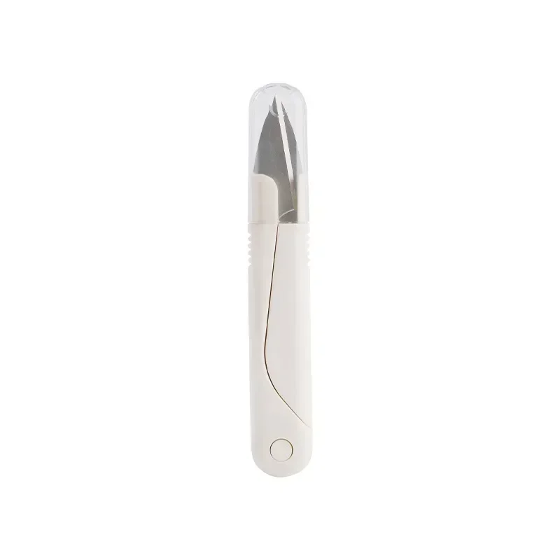 Stainless Steel Spring Scissors with Cover Portable Thread Head Fish Thread Sewing Scissors Cross-stitch Tailor's Scissors