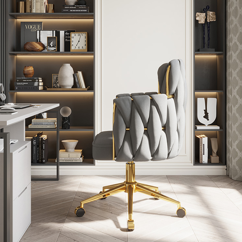 Silla de escritorio de terciopelo de lujo ligera, sillas cómodas para salón de uñas, tocador con respaldo moderno, sillón, muebles para sala de estar