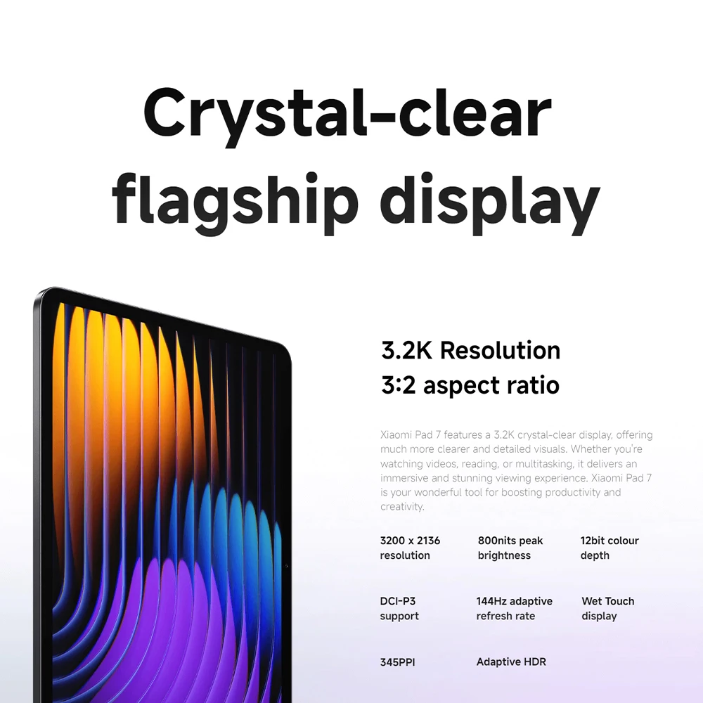 Xiaomi Pad 7 Globale Version Mi Tablet Snapdragon 7+ Gen 3 11,2" 3,2K 144Hz Display Adreno GPU 45W Turboladung 8850mAh