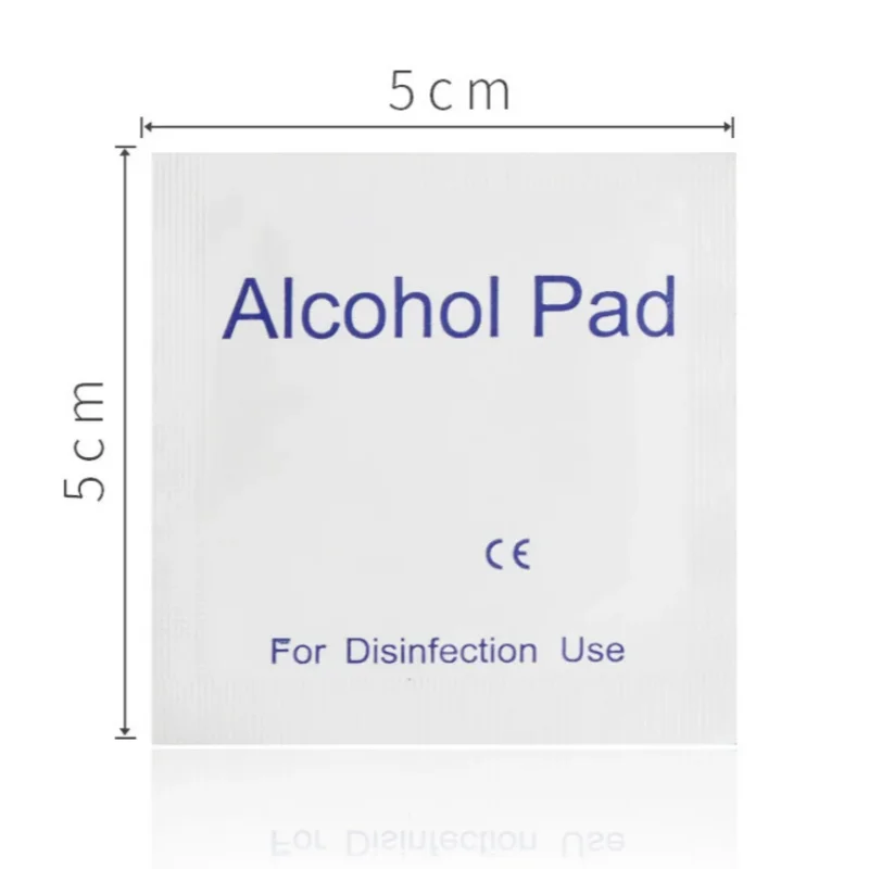 100 Uds. Toallitas húmedas desechables con Alcohol, almohadillas de algodón para limpieza, protector de piel, herramientas de manicura para tatuaje, desinfección, cuidado al aire libre en el hogar